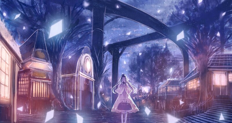 girl in a snowy village