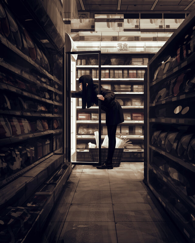 Girl in a Store Aisle