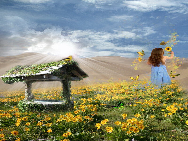 Girl in a sunflower field