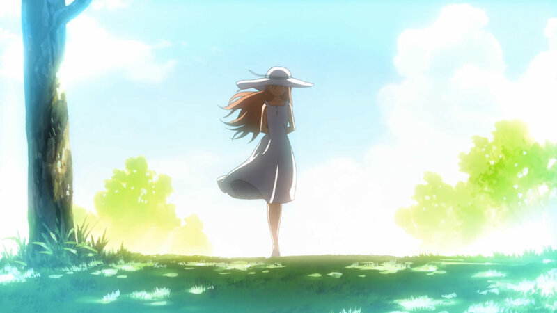 girl in a sunhat on a hill