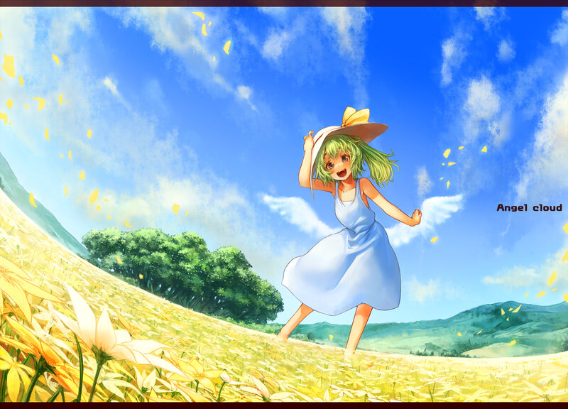 Girl in a sunlit field