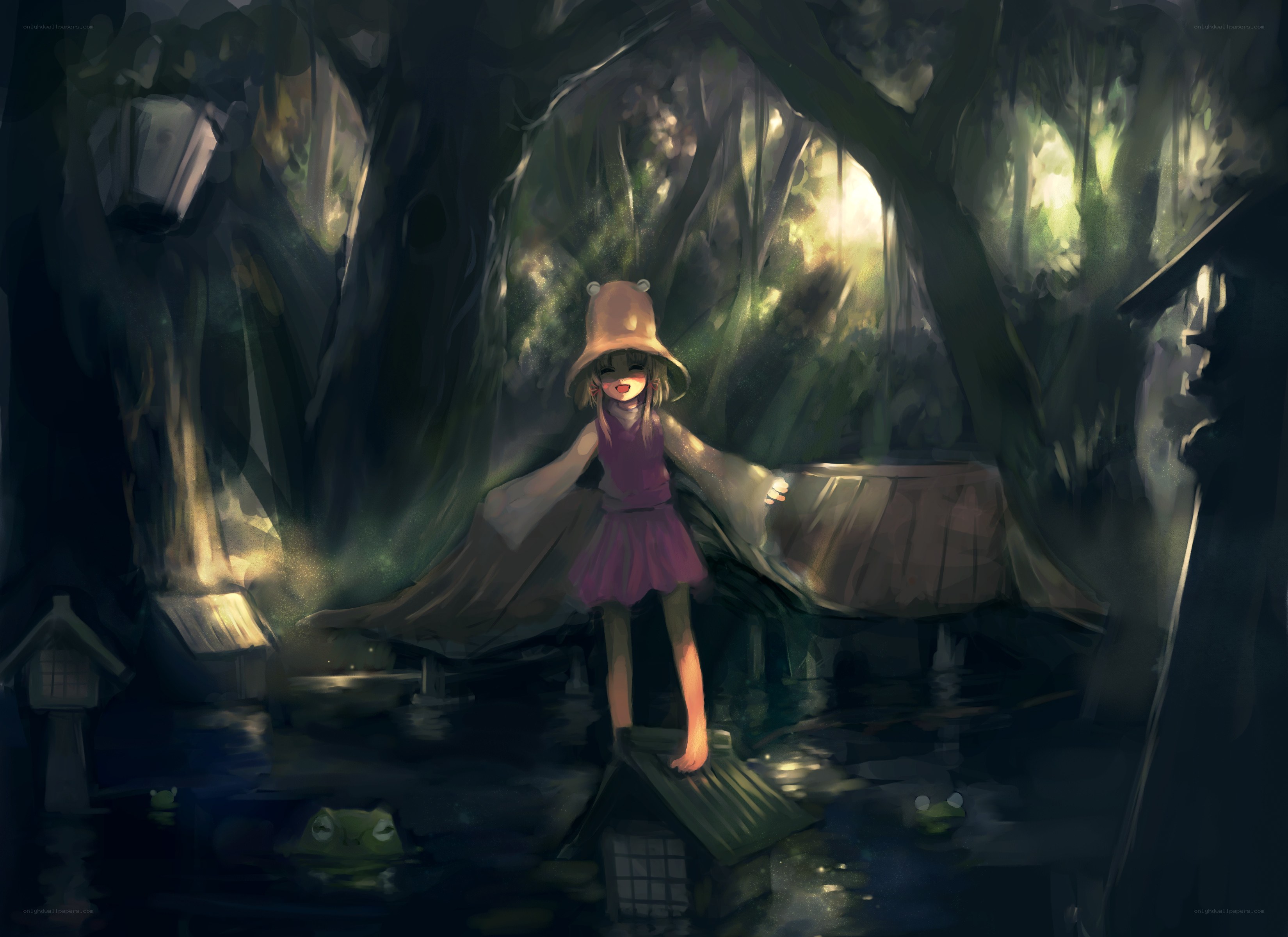 girl in a swamp forest