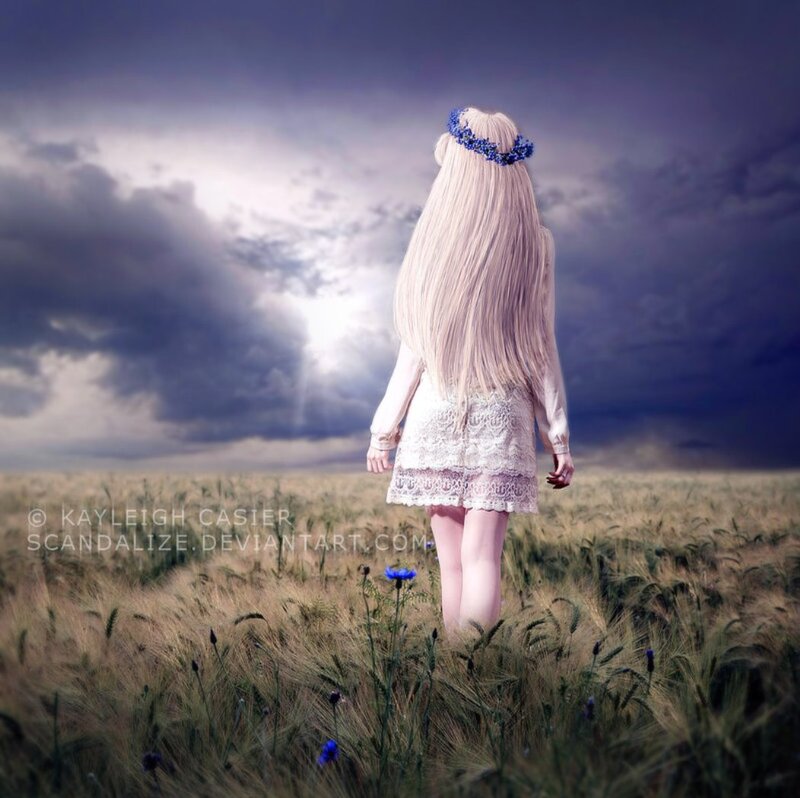 Girl in a Wheat Field — Purple