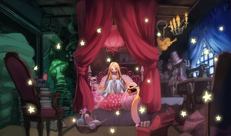 girl in a whimsical room
