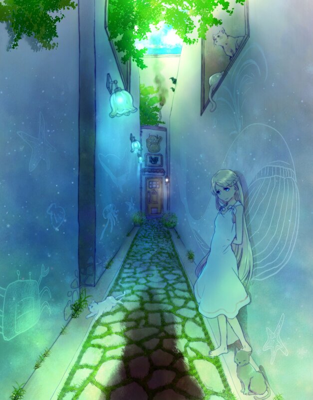 Girl in a White Dress — Blue