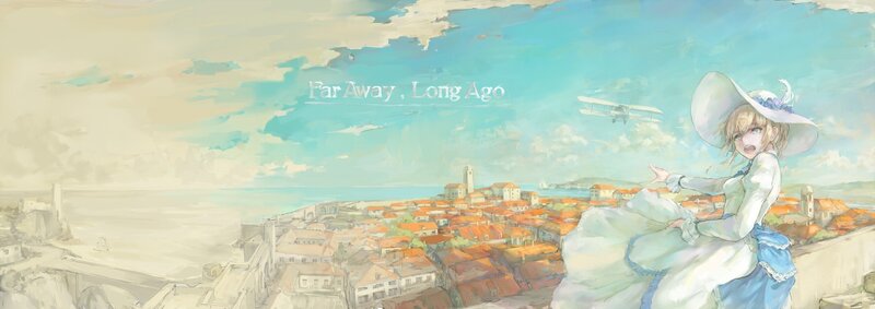 Girl in a white hat overlooking a town