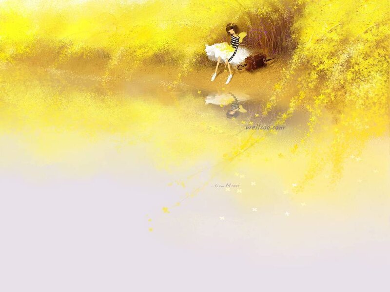Girl in a yellow field