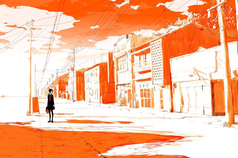 Girl in an orange street