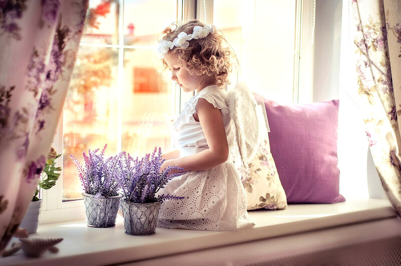 Girl in Angel Costume — White, Serene, Afternoon