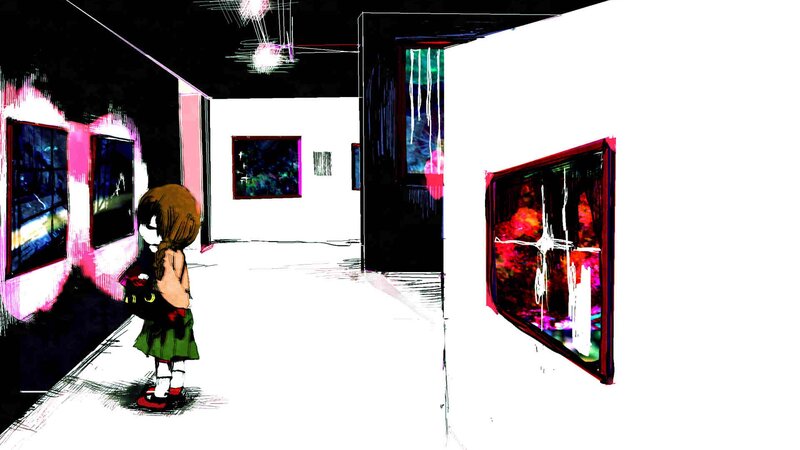 girl in art gallery