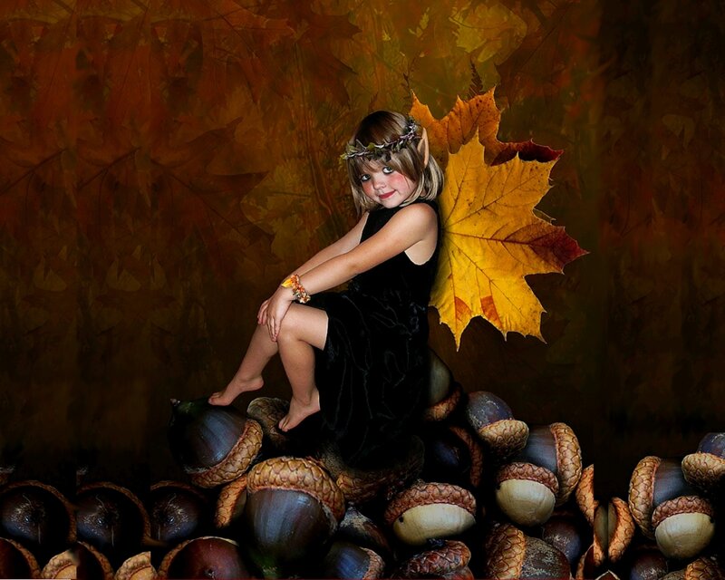 Girl in Autumn Costume
