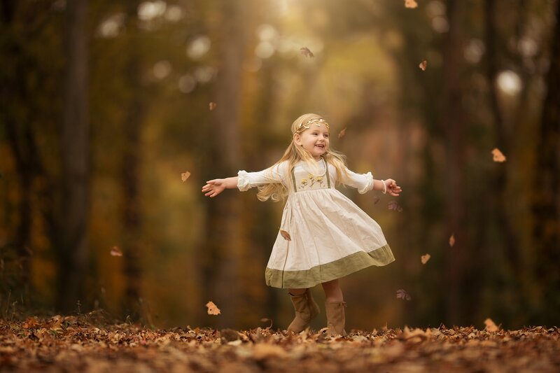 Girl in Autumn Forest — Brown