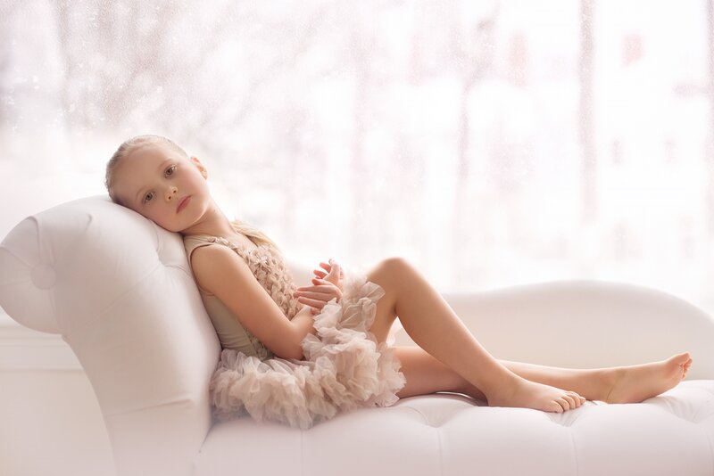 Girl in Ballet Dress — White