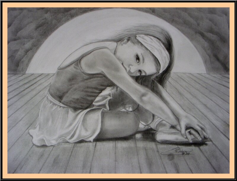 Girl in Ballet Outfit — Gray