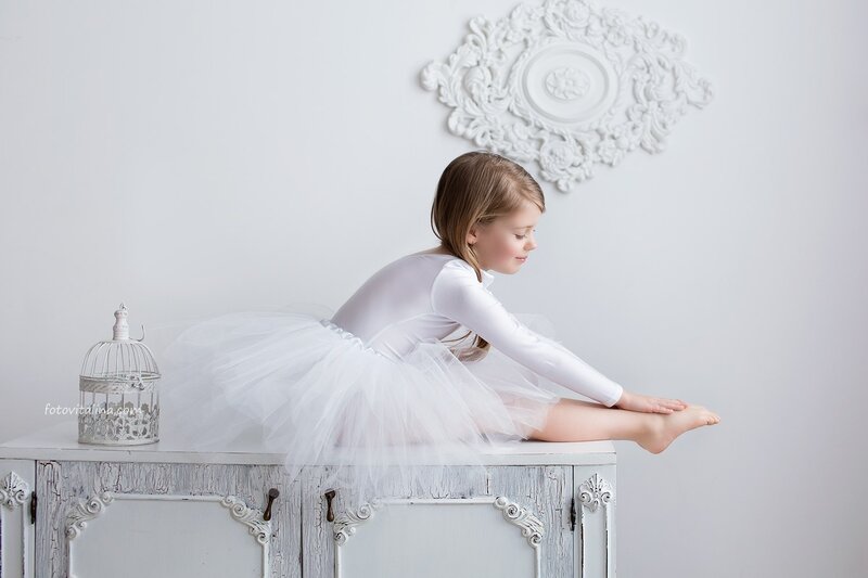 Girl in Ballet Outfit — White