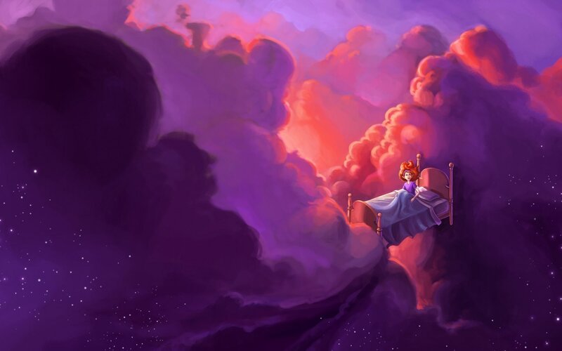 Girl in Bed on Cloud
