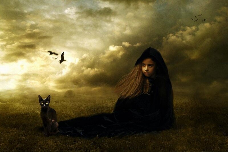 Girl in Black Cloak — Dramatic