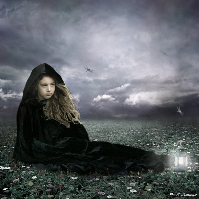 Girl in Black Cloak