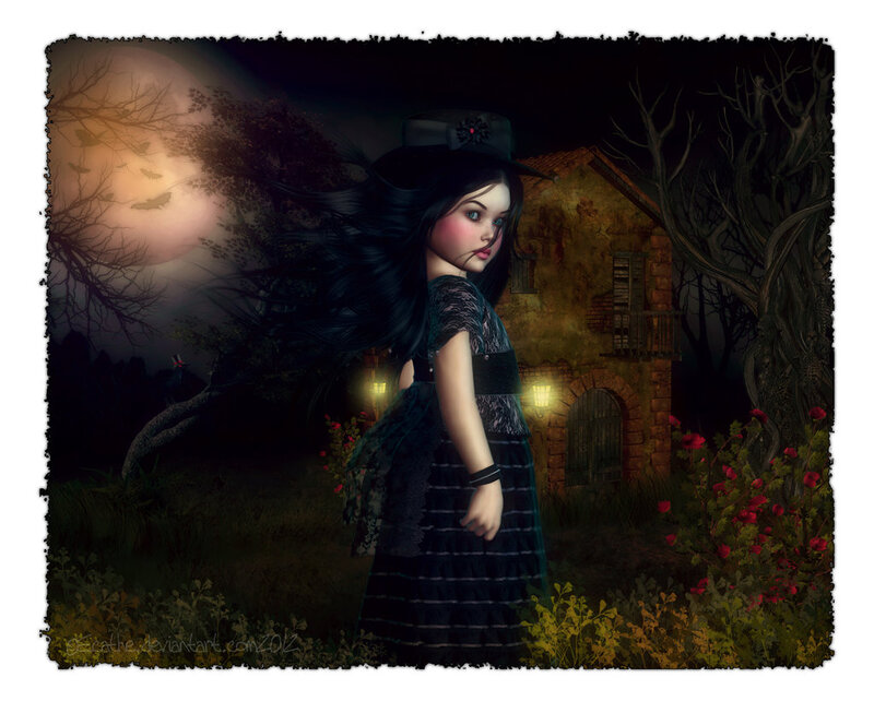 Girl in Black Dress — Dark
