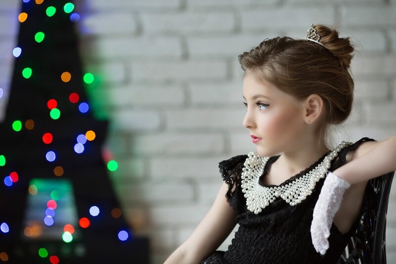 Girl in Black Dress — Festive