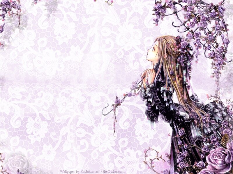 Girl in Black Dress — Purple, Serene