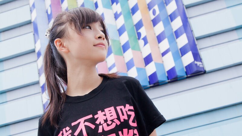 girl in black t-shirt