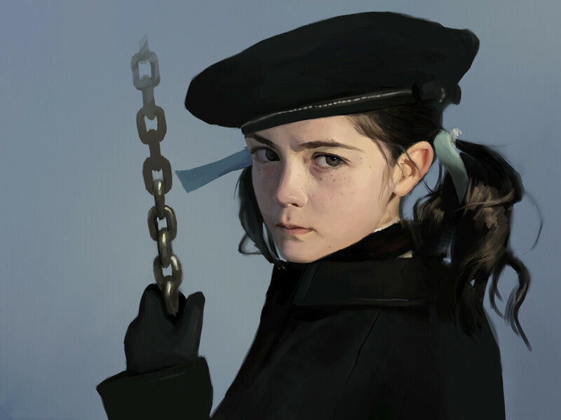Girl in Black Uniform