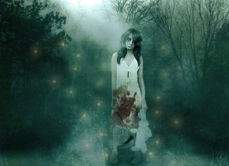 Girl in Blood-stained Dress — Green