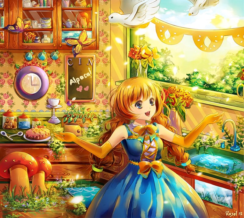 Girl in Blue Dress — Cheerful