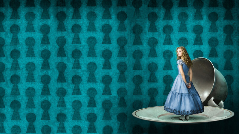 Girl in Blue Dress — Dreamy, Digital Art, Tea Cup
