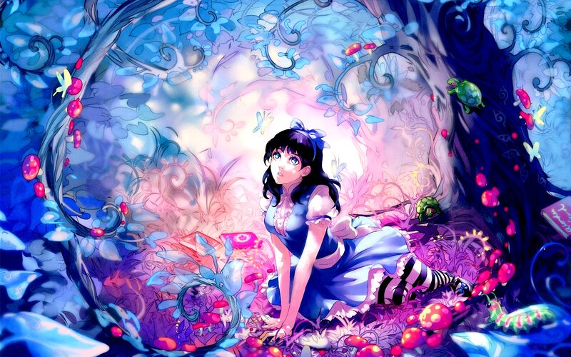 Girl in Blue Dress — Dreamy, Digital Art