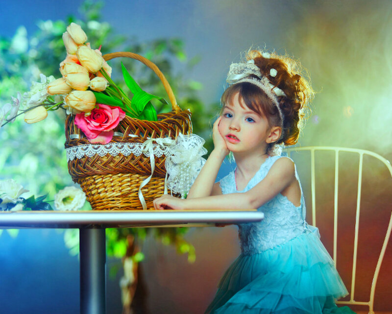 Girl in Blue Dress — Dreamy, Photograph