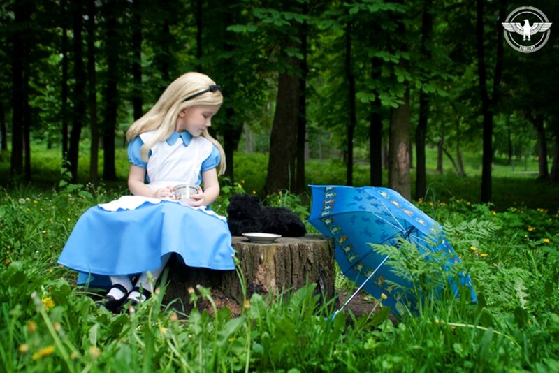 Girl in Blue Dress — Green, Serene