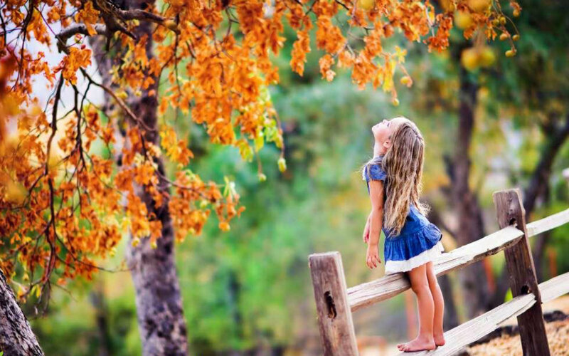 Girl in Blue Dress — Orange