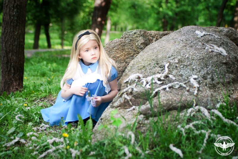 Girl in Blue Dress — Serene, Afternoon, Photograph
