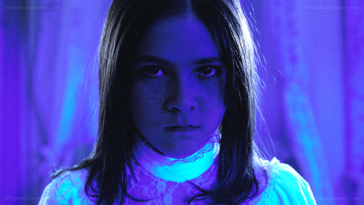 girl in blue light