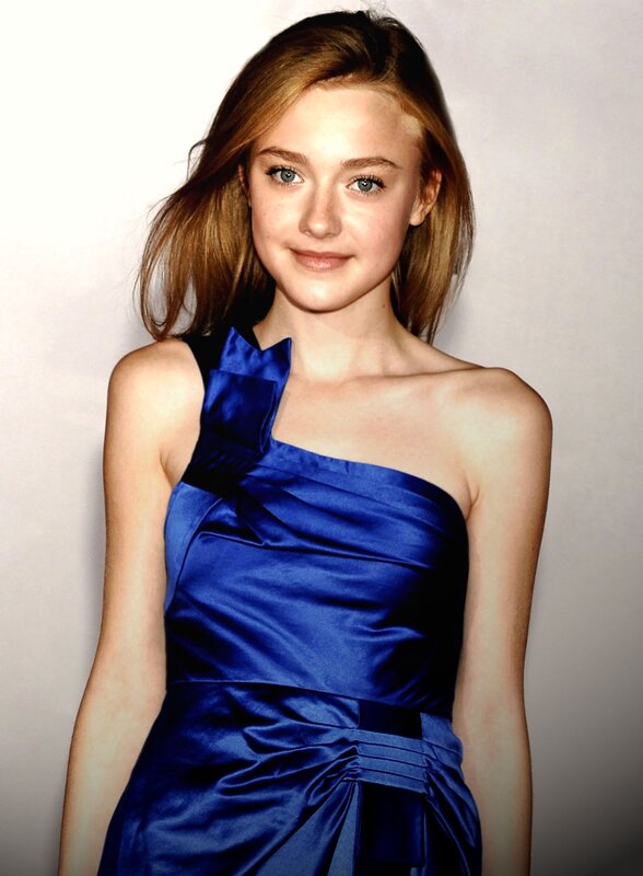 girl in blue satin dress
