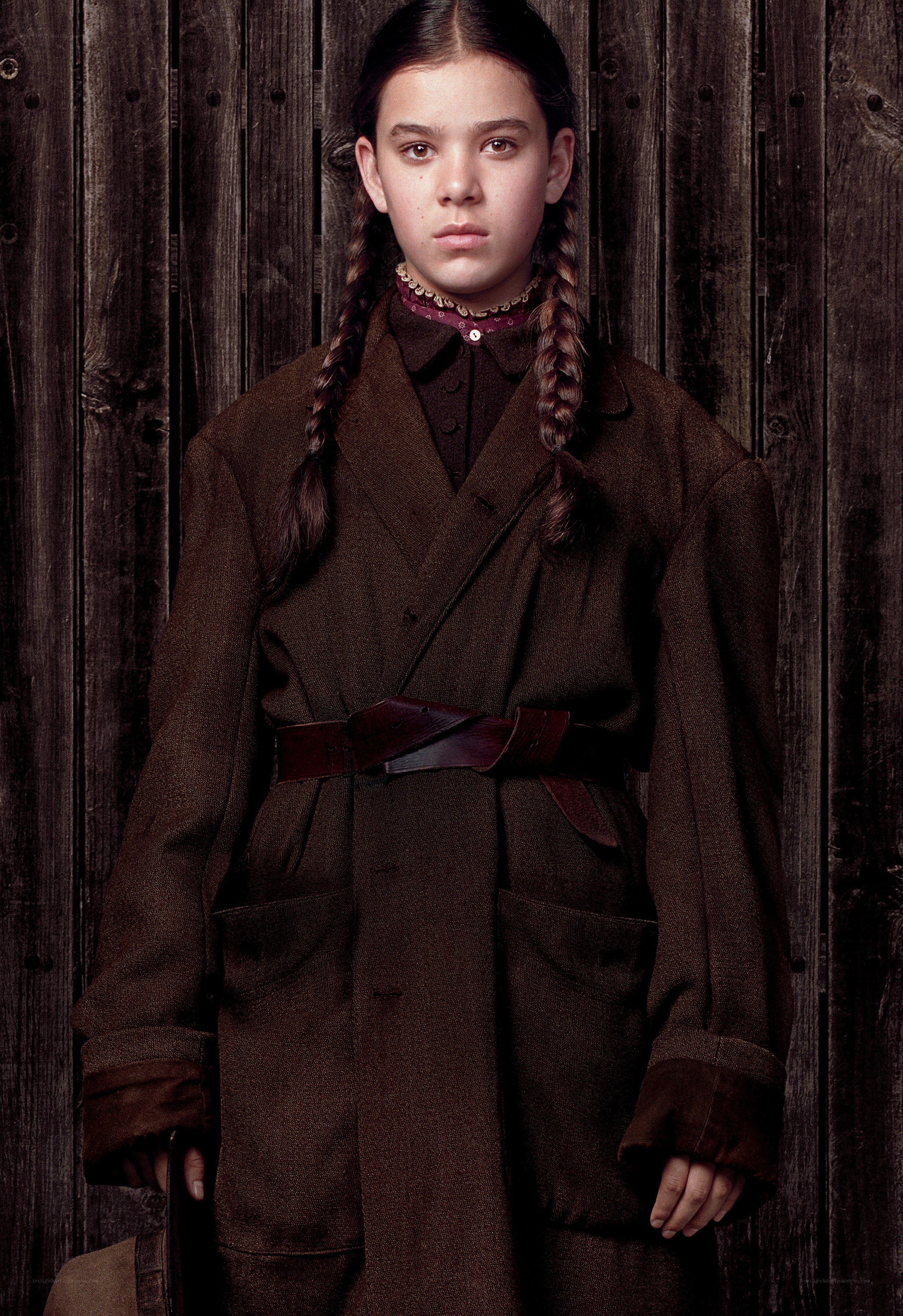 Girl in brown coat portrait