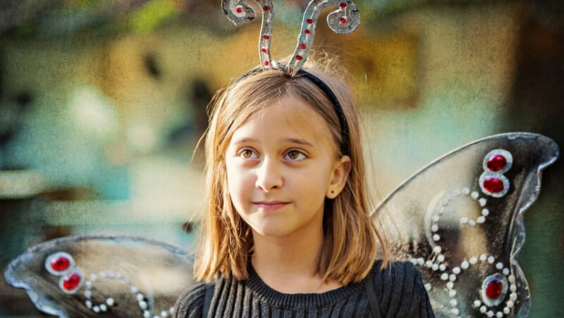 Girl in Butterfly Costume — Brown
