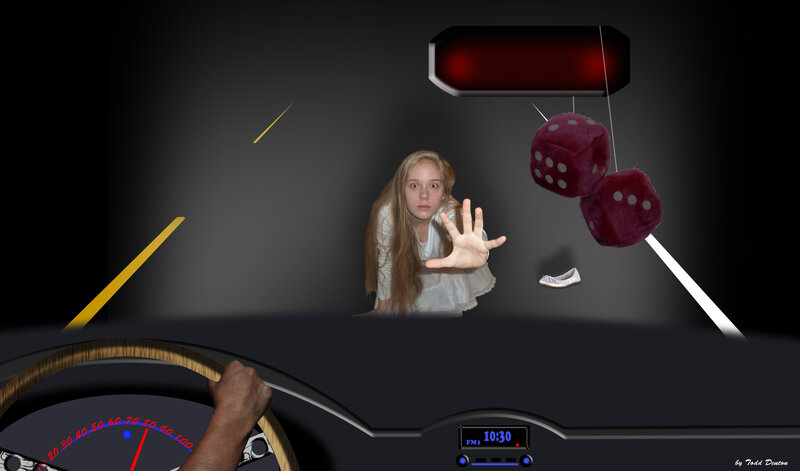 Girl in Car Interior