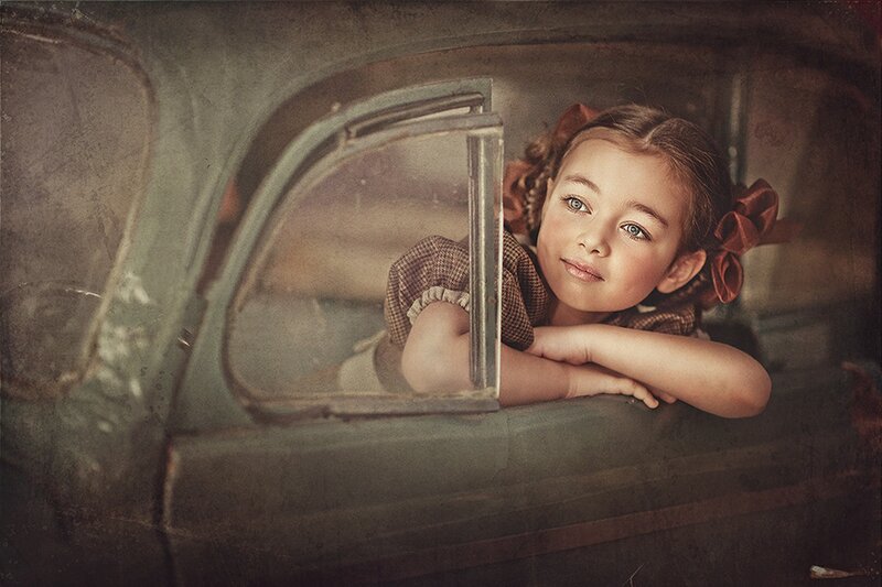 Girl in Car Window