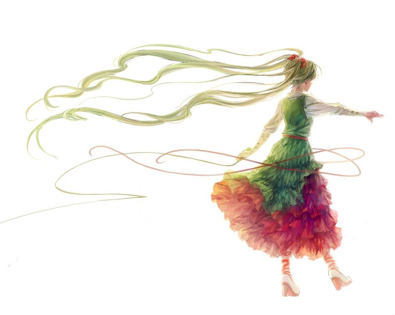 girl in colorful dress dancing