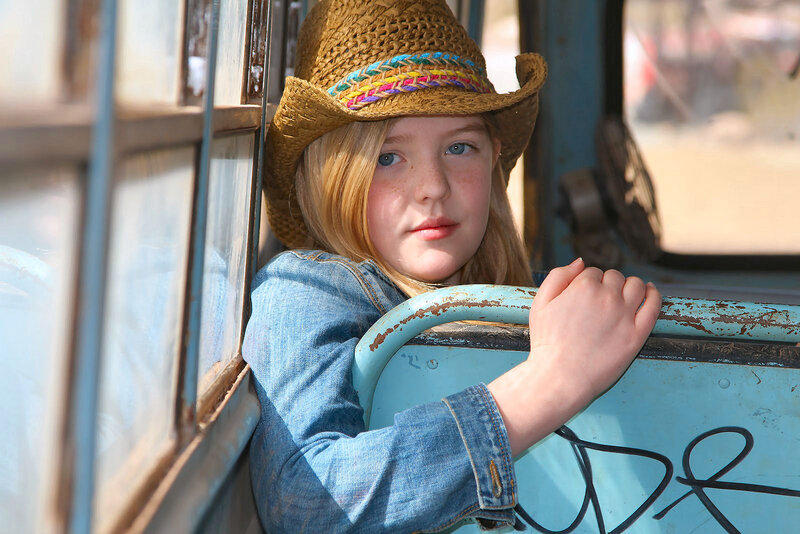Girl in Cowboy Hat — Blue, Calm