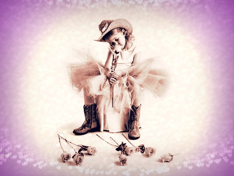 Girl in Cowboy Hat — Purple