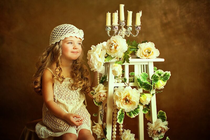 Girl in Crocheted Dress