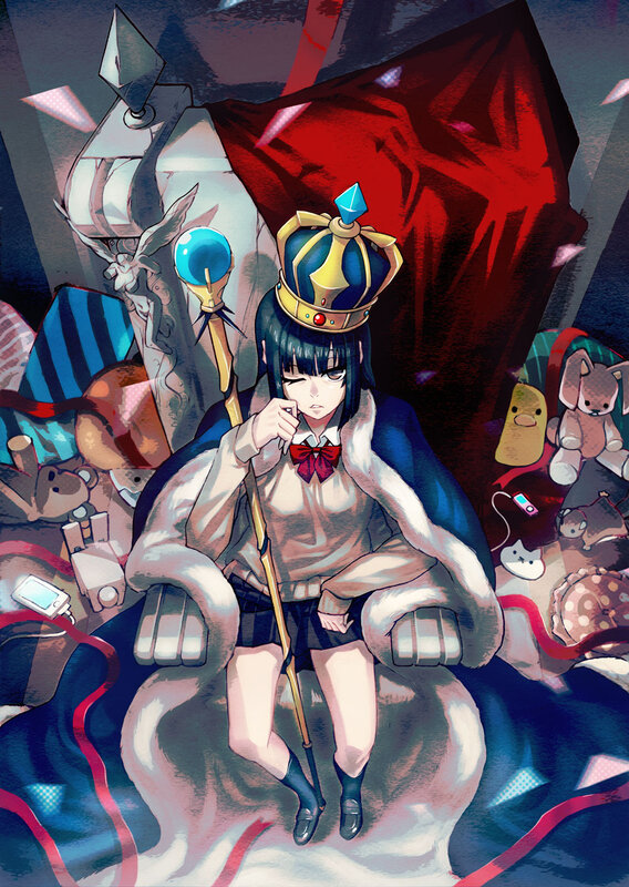 Girl in Crown on Throne