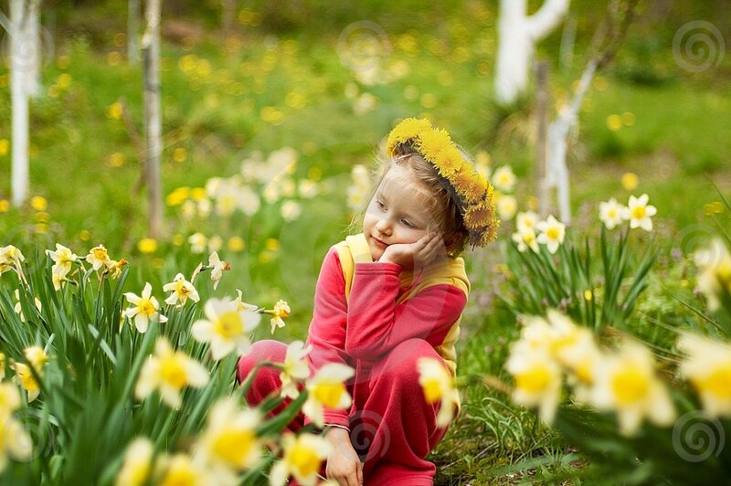 Girl in Daffodil Field