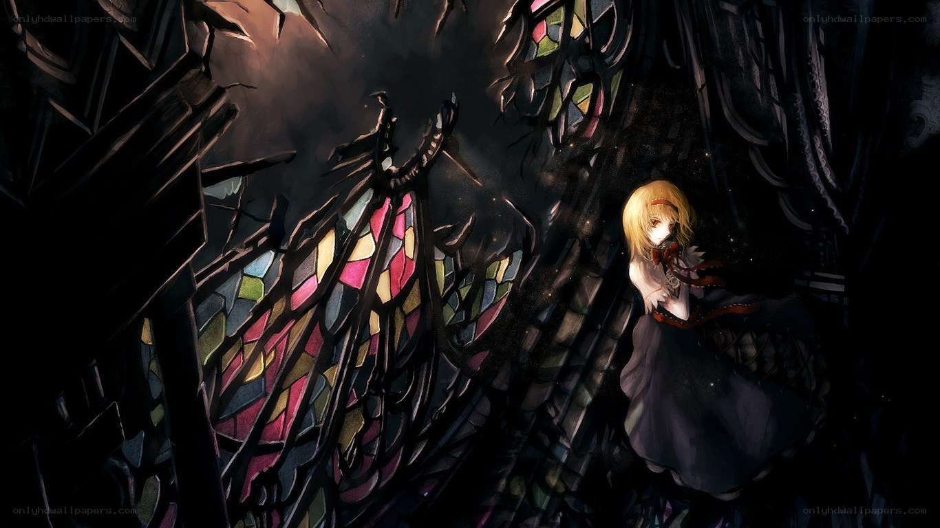 girl in dark cathedral