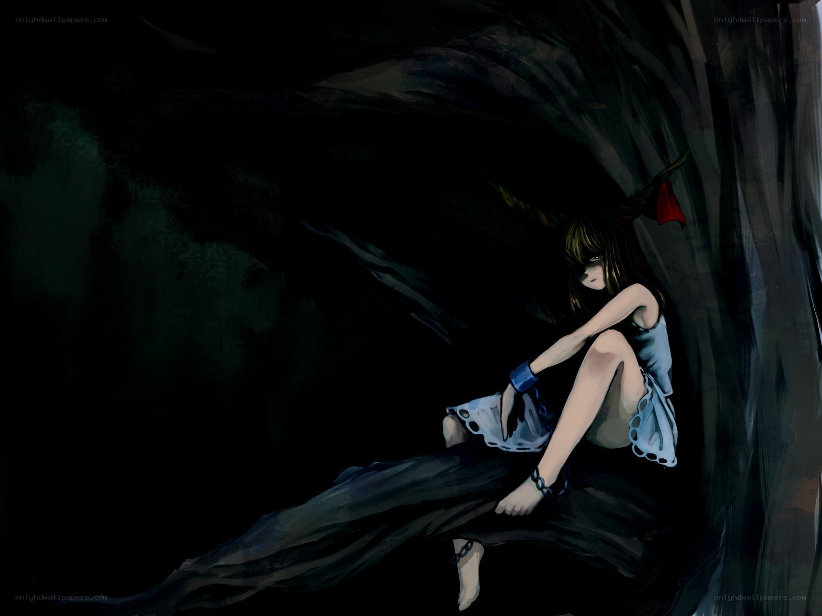 girl in dark cave