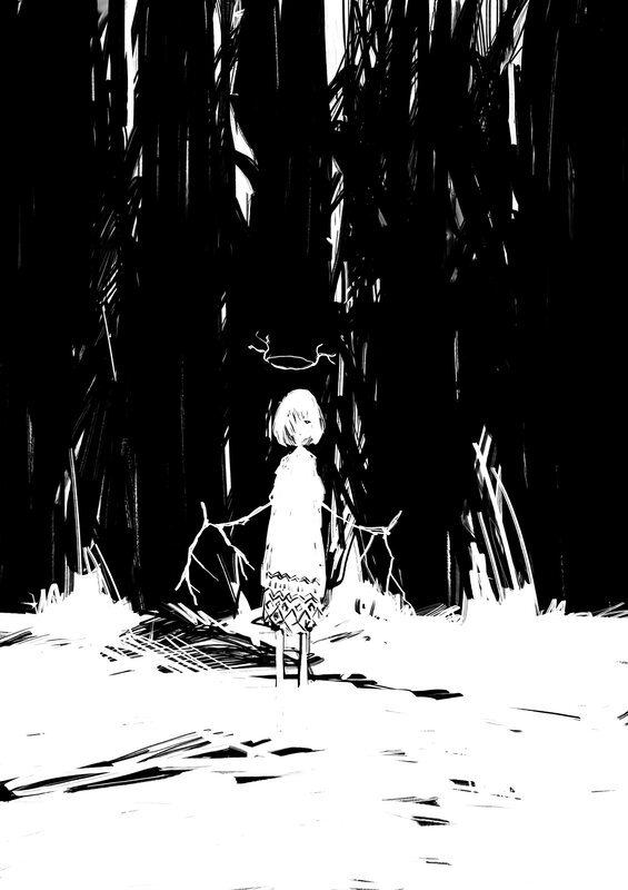 Girl in Dark Forest — Black